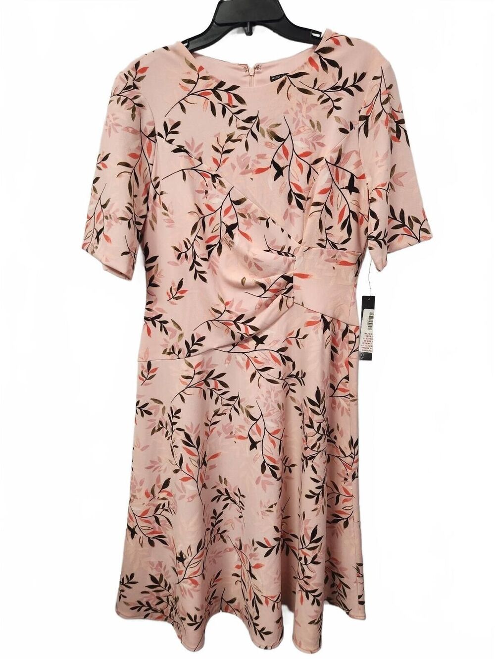 Maggy London Size 12 Pink Floral Short Sleeve Dress NWT